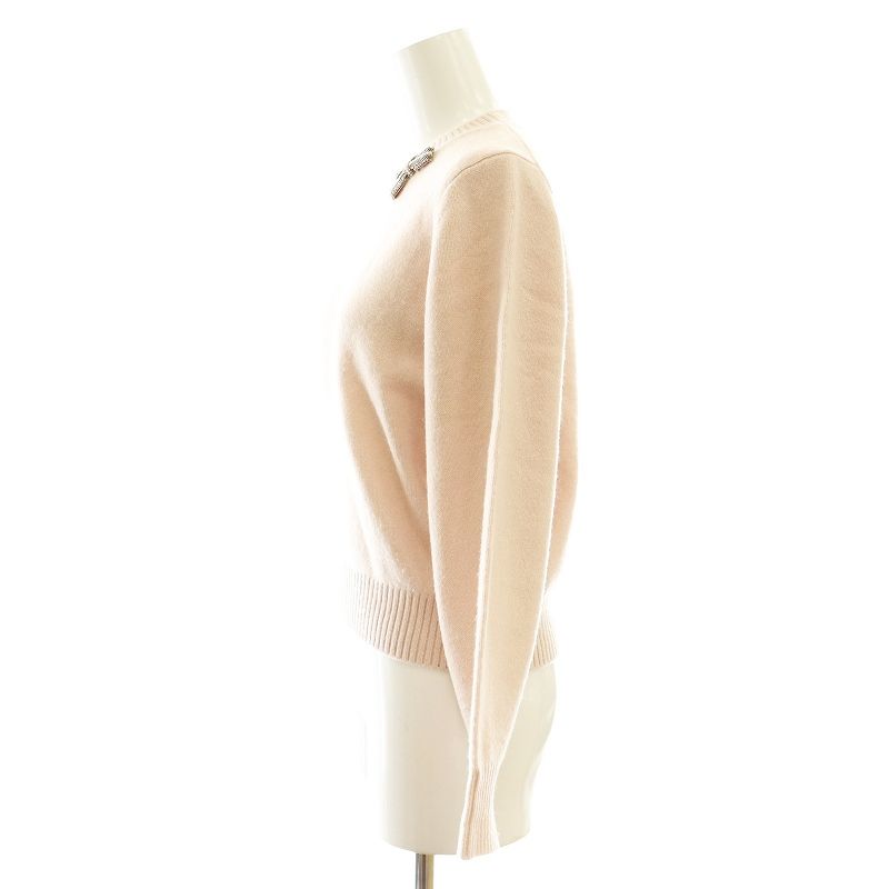 615】アナイ ウールカシミヤリボンビジュー プルオーバー アイボリー