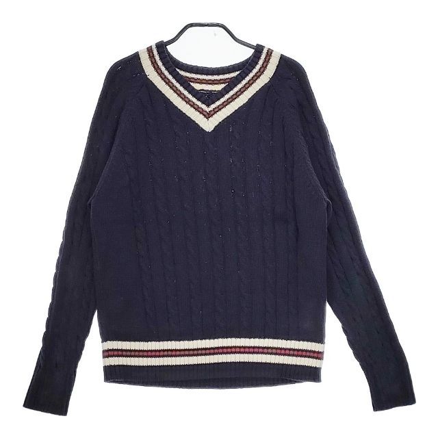 CIOTA Cricket Sweater チルデンニット KNLM-101 定価29700円 コットン サイズ4 セーター ニット ネイビー レディース シオタ 5-0403M∞