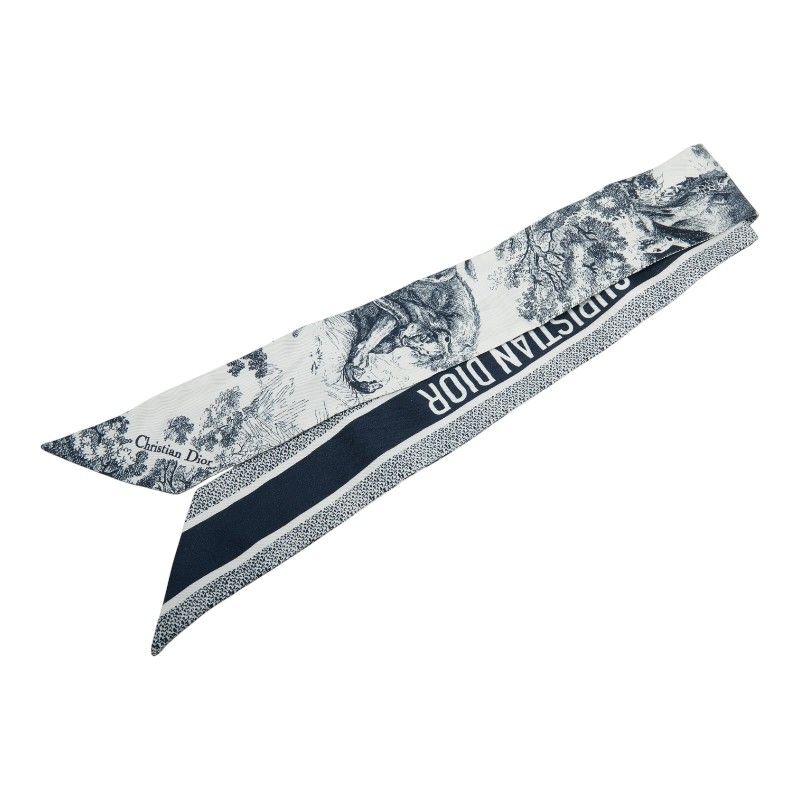 ディオール ミッツァ ホワイト ネイビー シルク レディース Dior 1-0229403