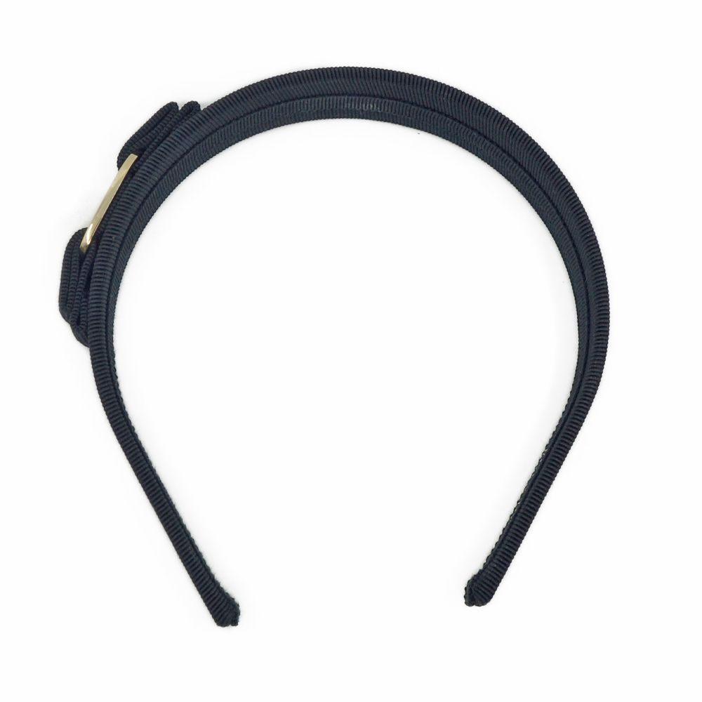 栄 フェラガモ ヴァラリボンカチューシャ ヘアバンド レディース 黒 ブラック GD金具 小物 アクセ その他 箱