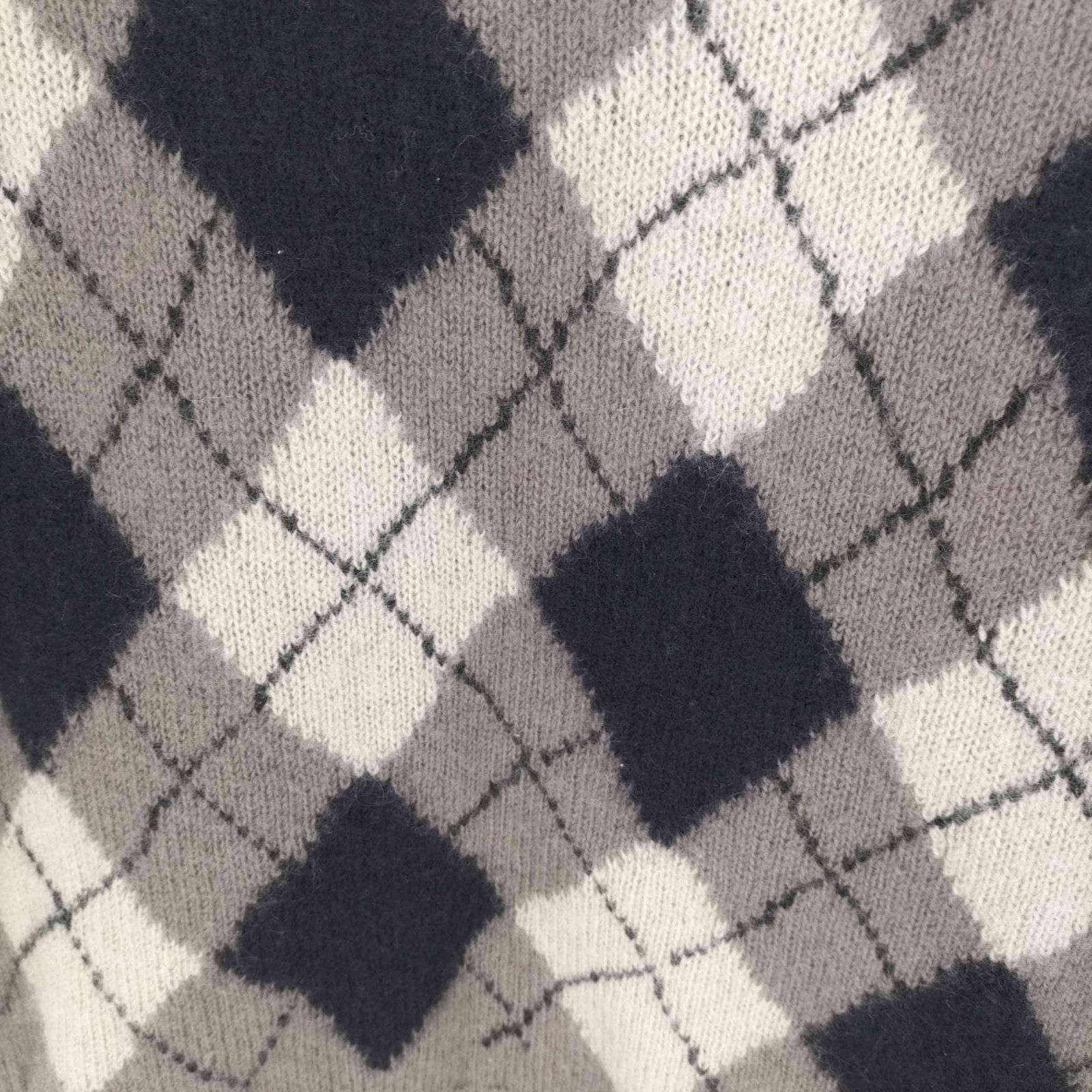 バーバリー BURBERRY シルク モヘヤ 混 ウール アーガイル V