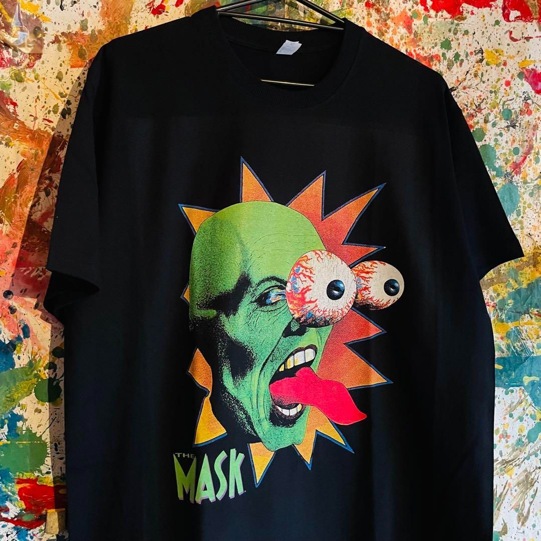 MASK 映画 リプリント Tシャツ 半袖 メンズ 新品 個性的 黒 XL マスク