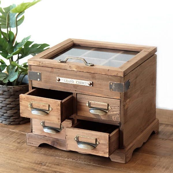 コレクションケース 木製 おしゃれ ナチュラル シャビー アンティーク