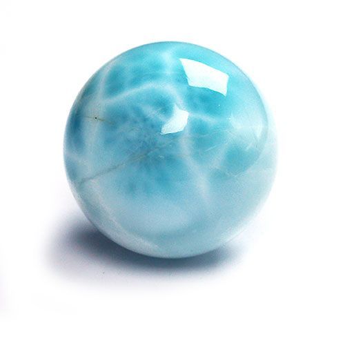 D424-13〕高品質 ドミニカ産 ラリマー 丸玉 スフィア 置物 約19mm 1点