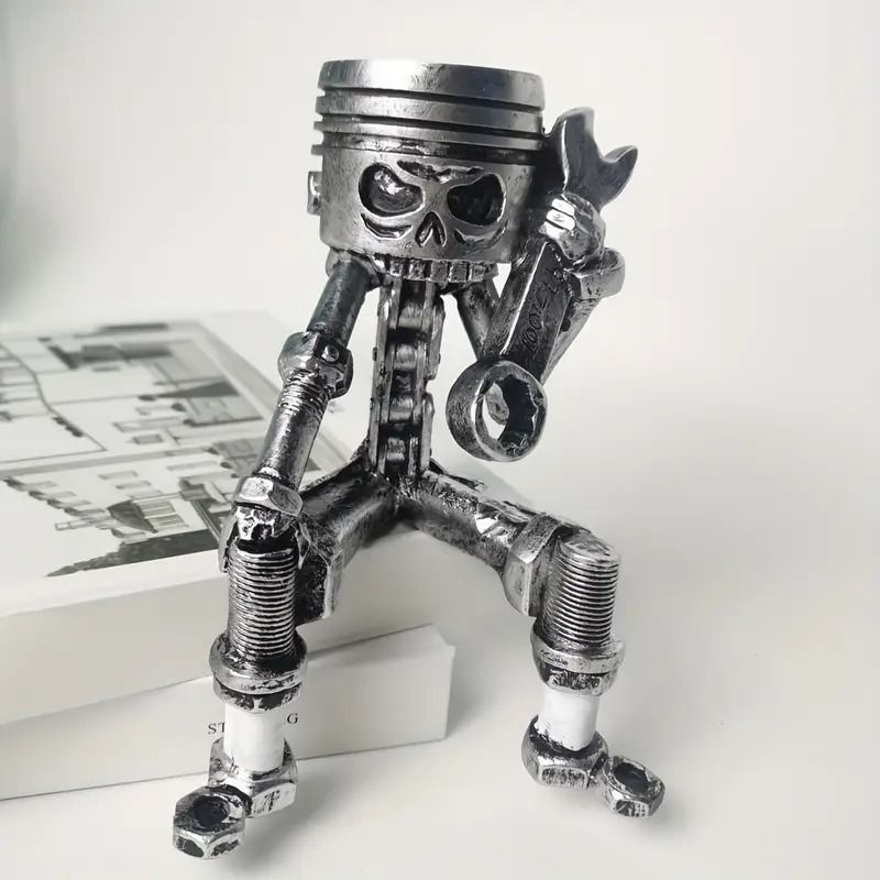 置物 装飾品 人形 フィギュア 骸骨 スケルトン スカル ドクロ 頭蓋骨 オブジェ オーナメント ホラー ヴィンテージ メカニカル お洒落 クール スタイリッシュ かっこいい プレゼント リビング