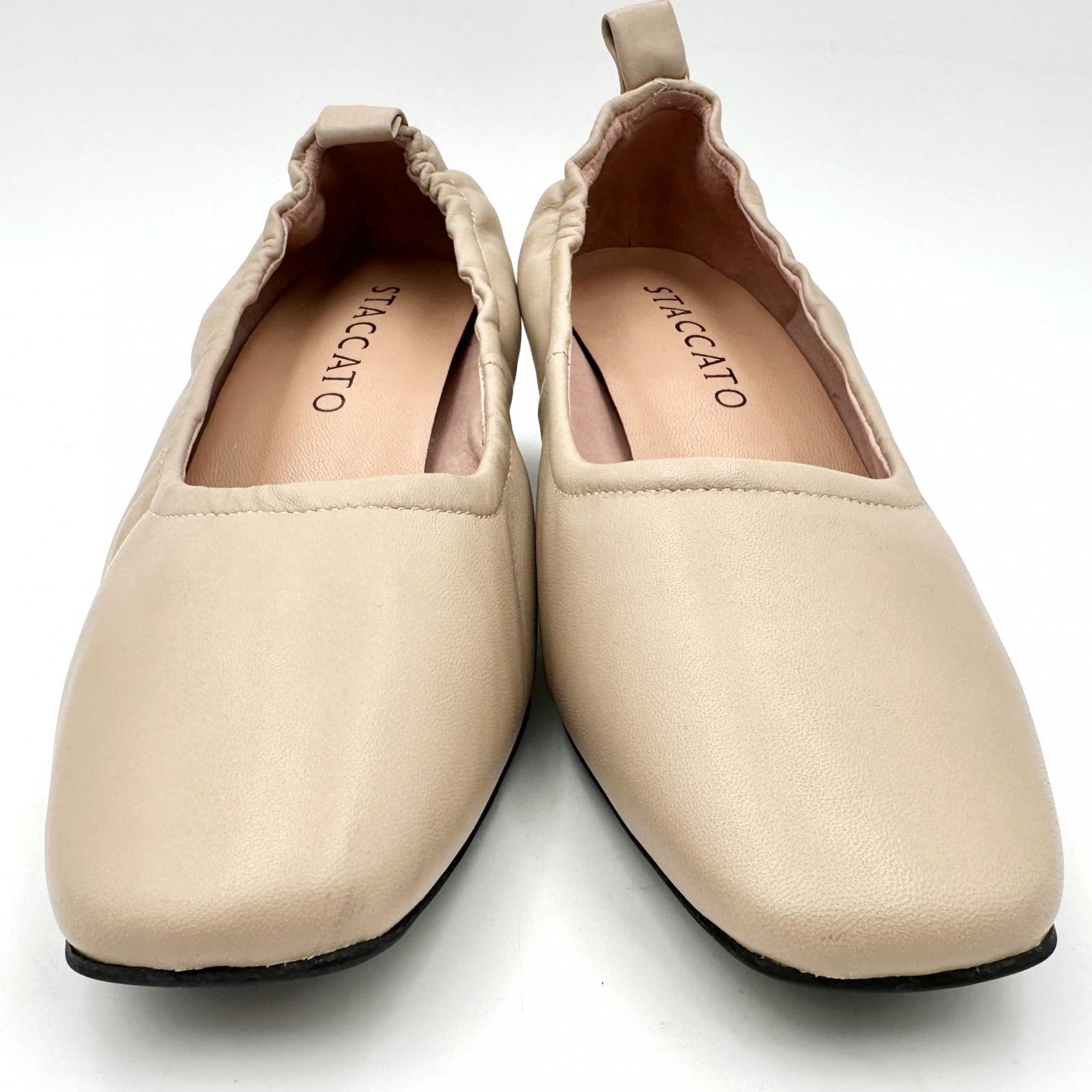 □新品□ STACCATO ギャザーパンプス 本革 レザー ベージュ 1428T  