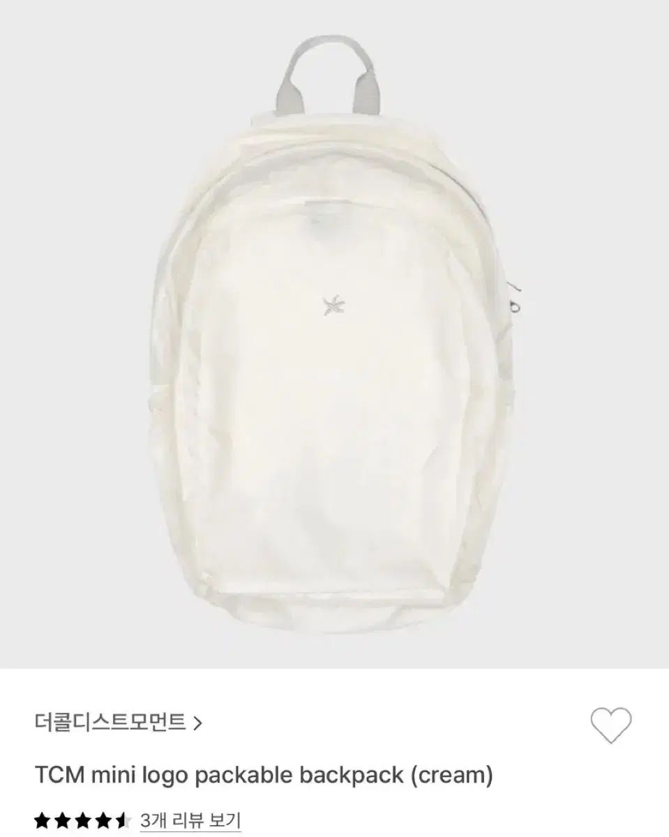 ザ コールド ディストリクト モーメント バッグ リュック リュックサック TCM mini logo packable クリーム