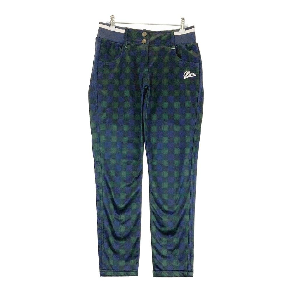 サイズ：M FILA GOLF フィラゴルフ 裏起毛パンツ チェック柄 ネイビー  