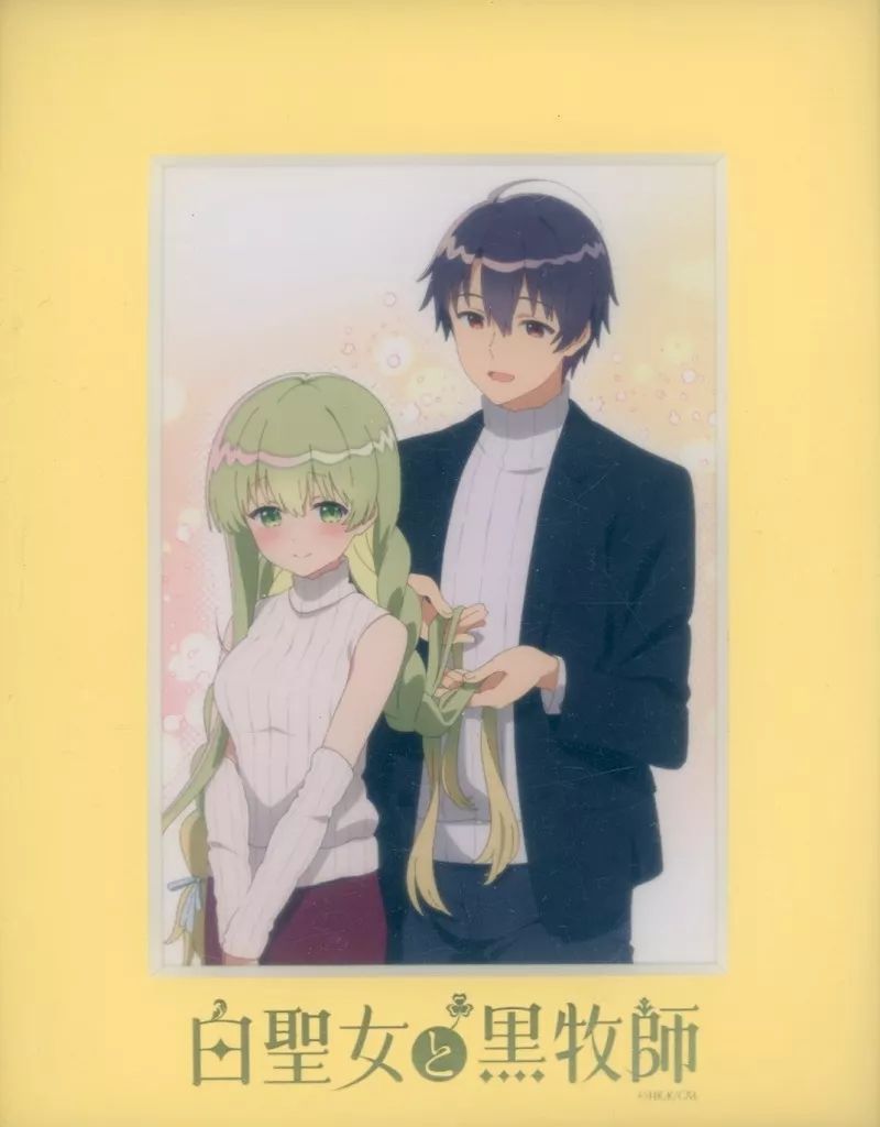 [Used] original picture illustration board with accessories) “White Saint and Black Pastor” desktop character fine