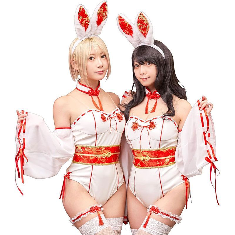 クリアストーン バニーガール コスプレ バニーガール SecretRose レザーライクバニー
