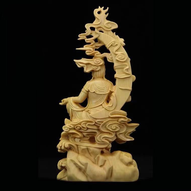 ツゲの木の彫刻の装飾品 - 置物
