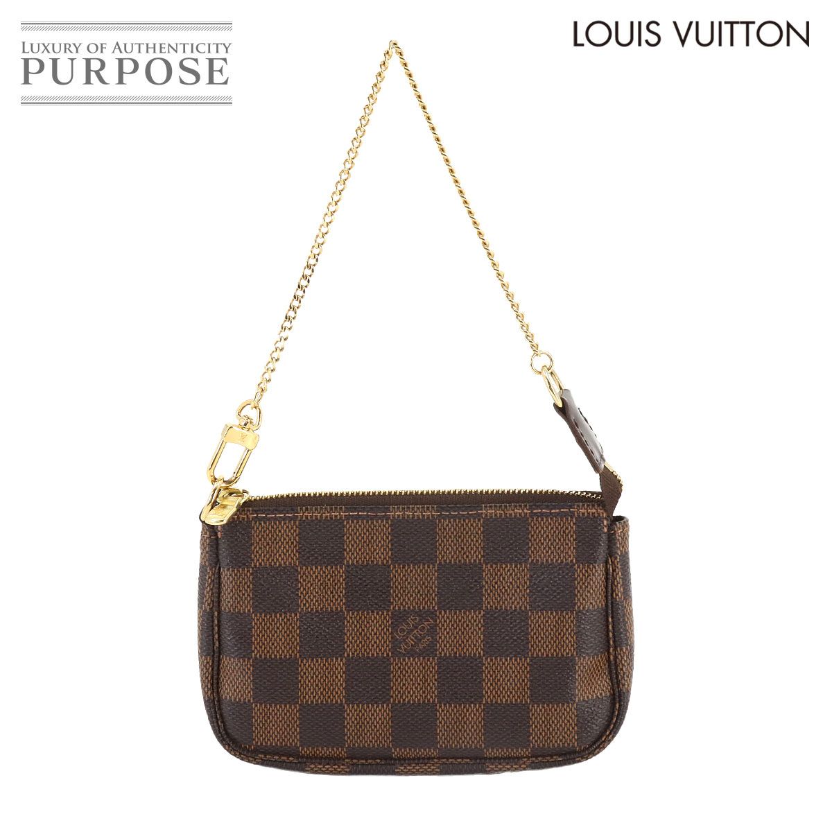 新品同様 ルイ ヴィトン LOUIS VUITTON ダミエ ミニ ポシェット アクセソワール ハンド バッグ エベヌ N58009 90245025  - メルカリ