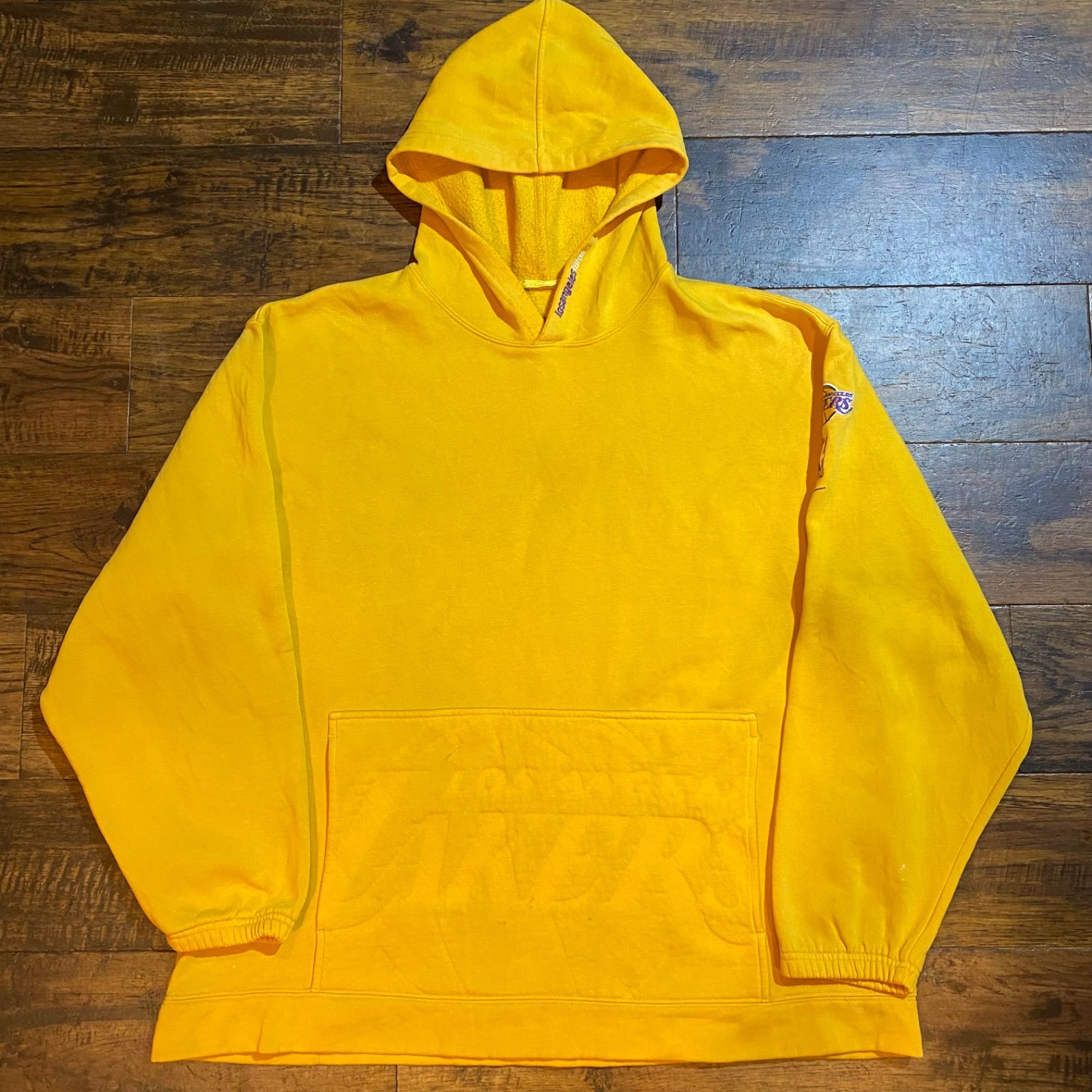 00s】Nike × NBA Lakers プルオーバーパーカー イエロー Size L〜XL