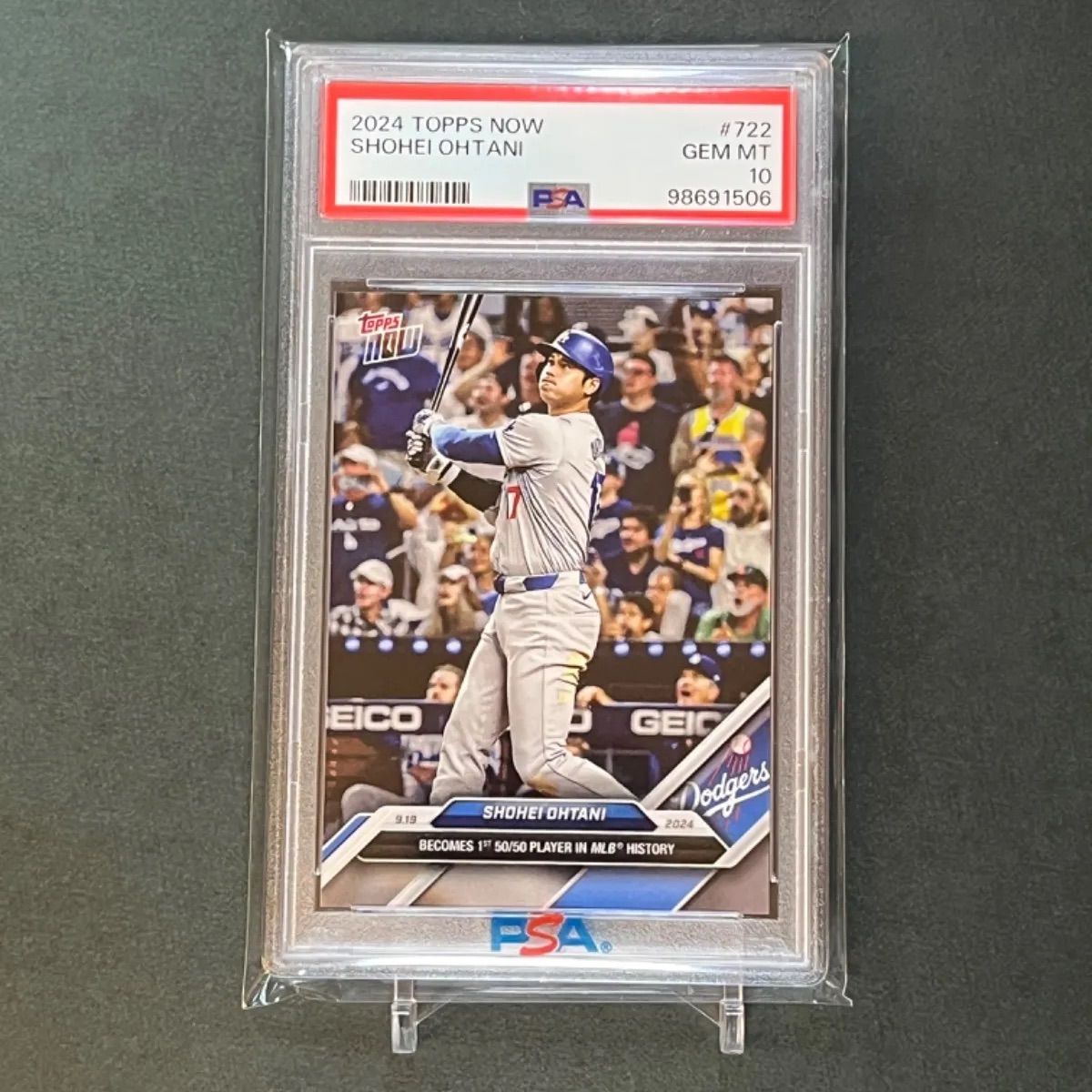 PSA10】PSA専用袋入！大谷翔平メモリアルHR！史上初50本塁打50盗塁を達成 2024 Topps now #722 Shohei Ohtani  - メルカリ