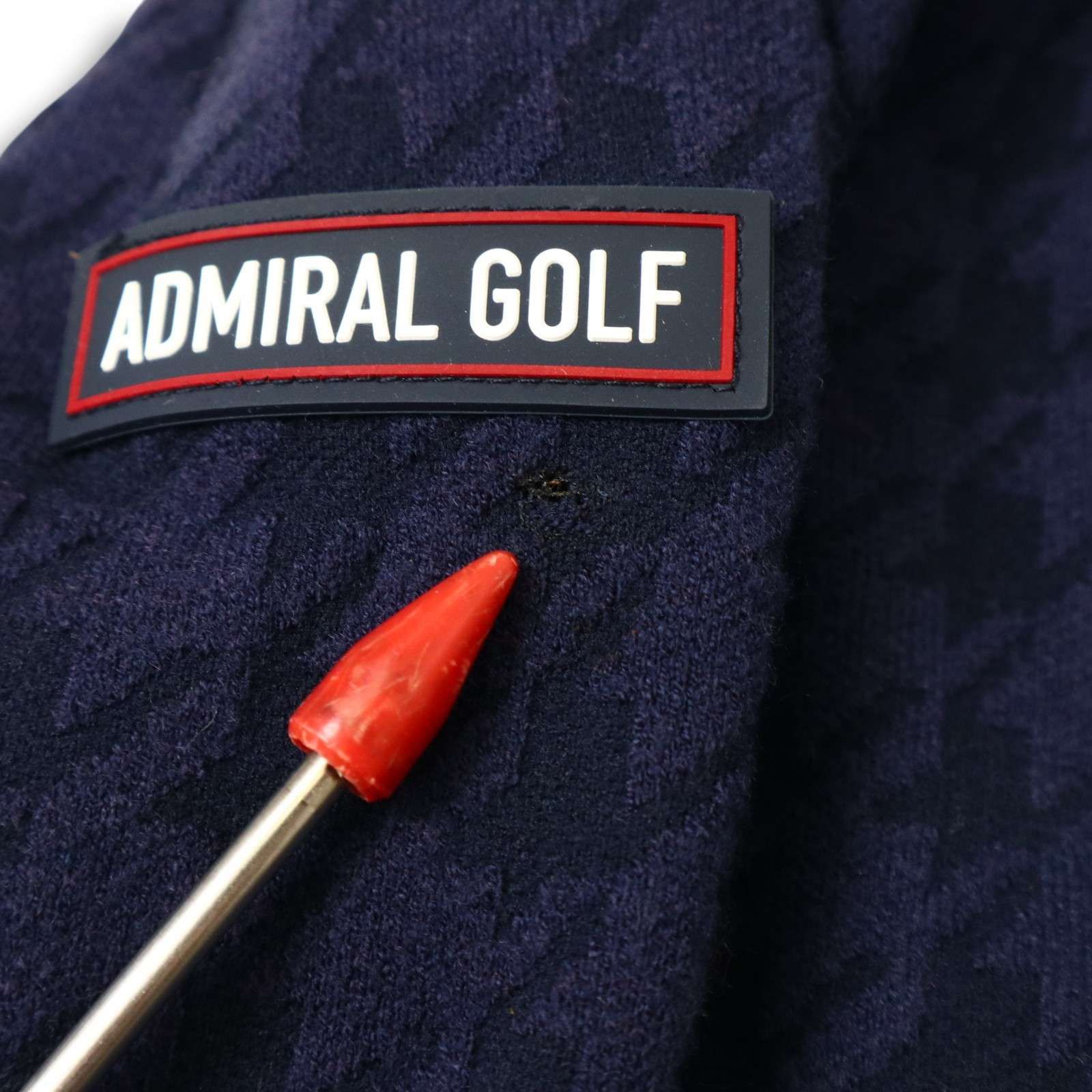 ⭐Admiral Golf メンズゴルフジャケット L ⭐ Admiral GOLF アドミラル ゴルフ 秋冬 ビッグロゴ 刺繍☆ 千鳥柄