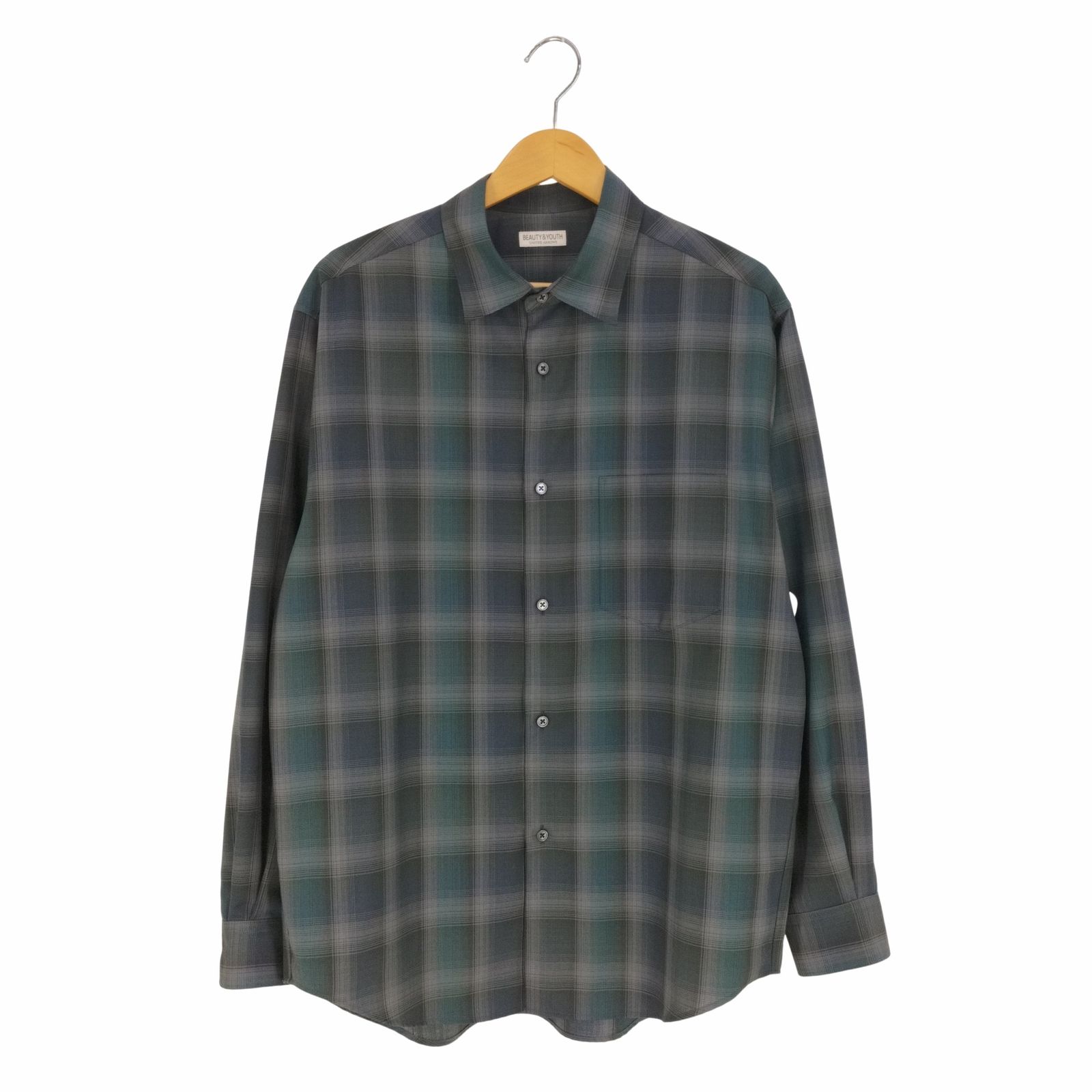 AURALEE似チェック BEAUTY&YOUTH 尾州 チェック シャツ XL