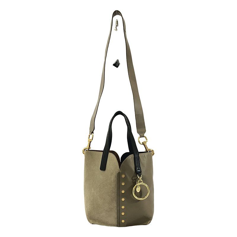 SEE BY CHLOE | シーバイクロエ | GAIA バイ 2WAY レザー ハンドバッグ | ベージュ | グレージュ | ゴールド | レディース