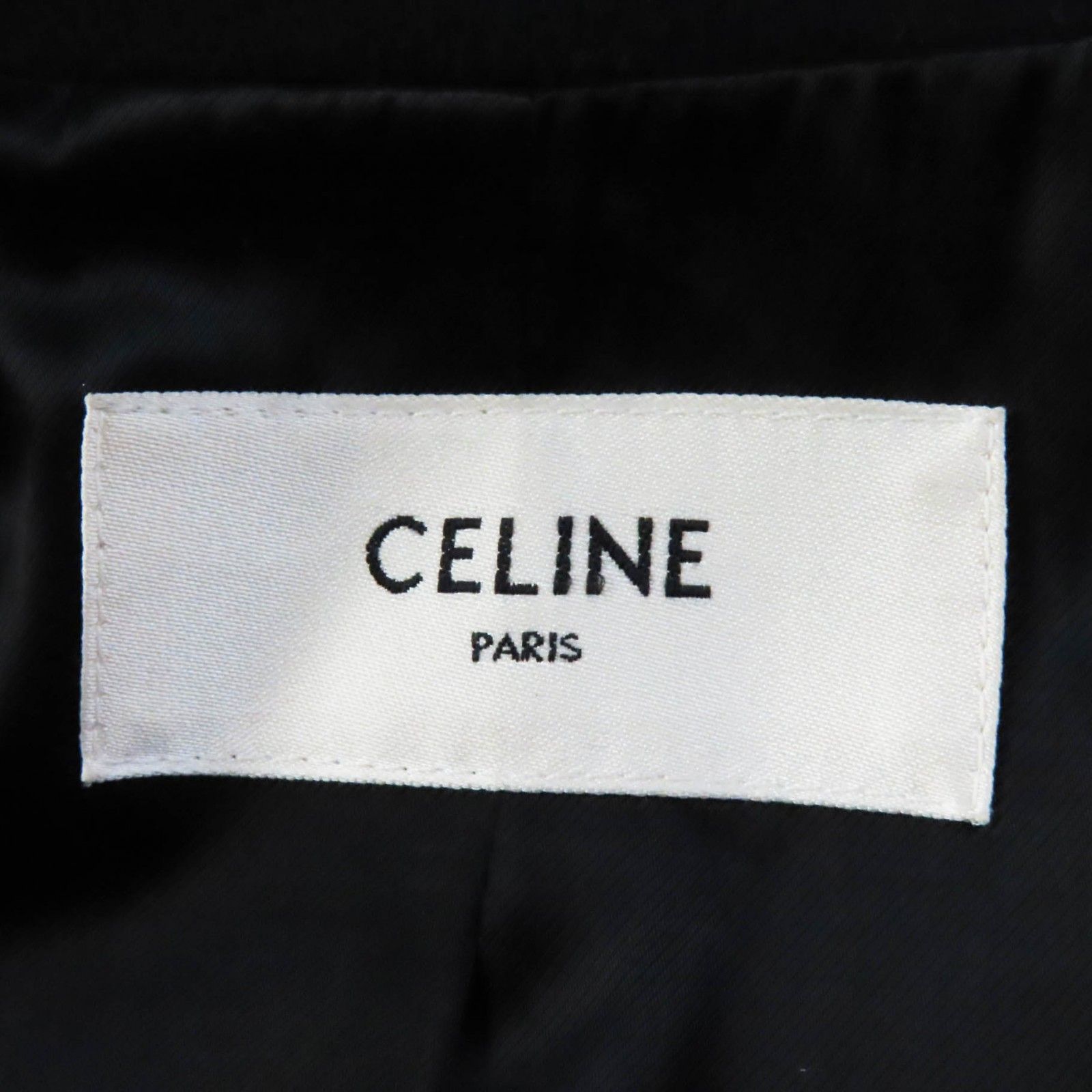 極美品◎CELINE セリーヌ 19AW 2M403814E ウール 金ボタン ダブルブレスト ロング コート ブラック 36 フランス製 正規品 レディース