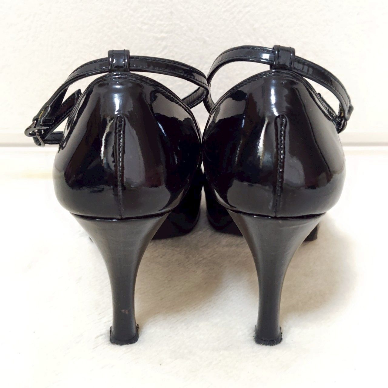 2 DIANA ブラック ハイヒール 23.5 エナメル 美品 ヒール10 エレガント◎【DIANA】ダイアナ ハイヒール ピンヒール ヒール 9