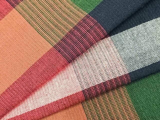 平和屋着物▽小紋 単衣 横段文 やまと誂製 綿 AABC3770fy