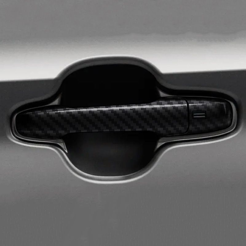 25系 ダイハツ ムーヴ MOVE 外ドアハンドルカバー ドアノブガーニッシュ 外側ドアボウルセット 電鍍 亮黒 カーボン調 交換用