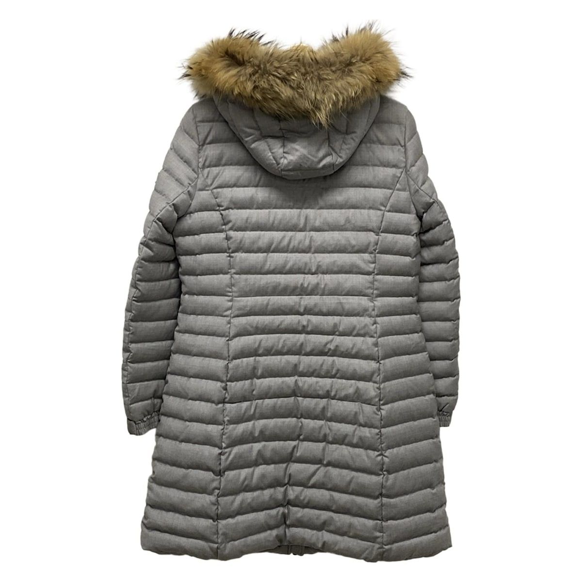 TATRAS タトラス ダウンコート サイズ04 XL レディース - LTA18A4581 ライトグレー 長袖 シルク混 ファー着脱可 フード着脱可 冬