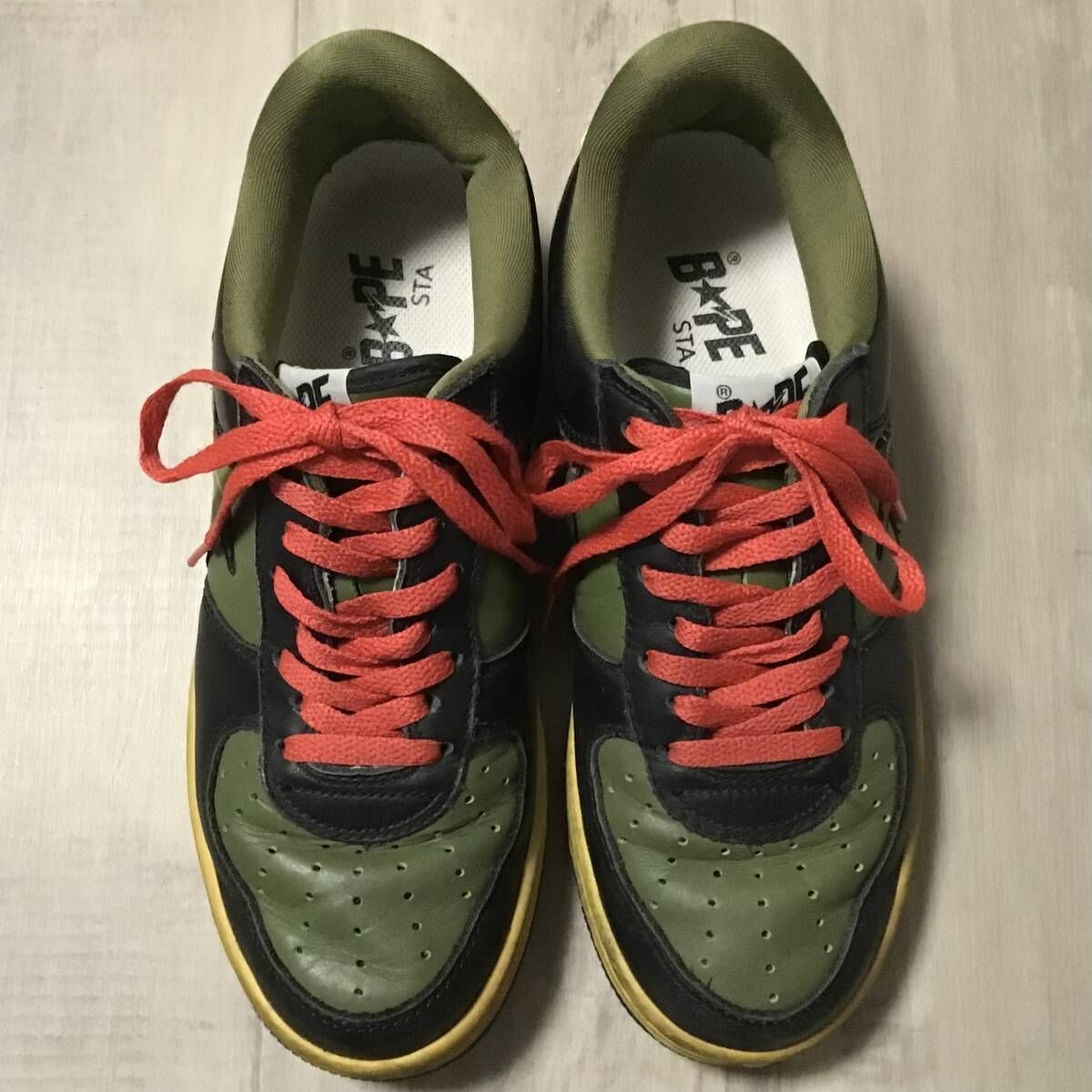 KAWS × BAPE STA レザー スニーカー 26.5cm a bathing ape star Skull 