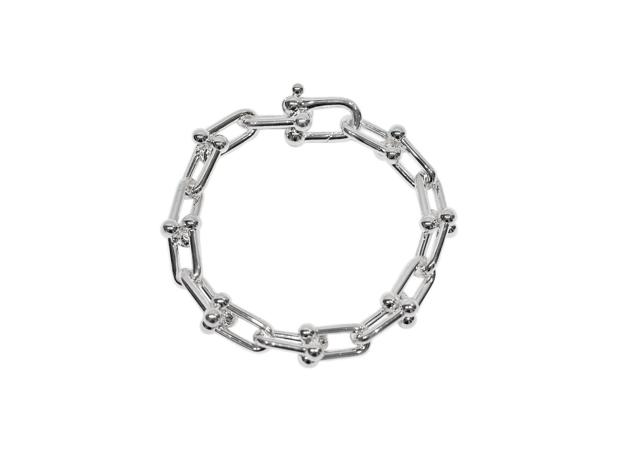 美品 Tiffany ハードウェア ラージリンク ブレスレット 16コマ