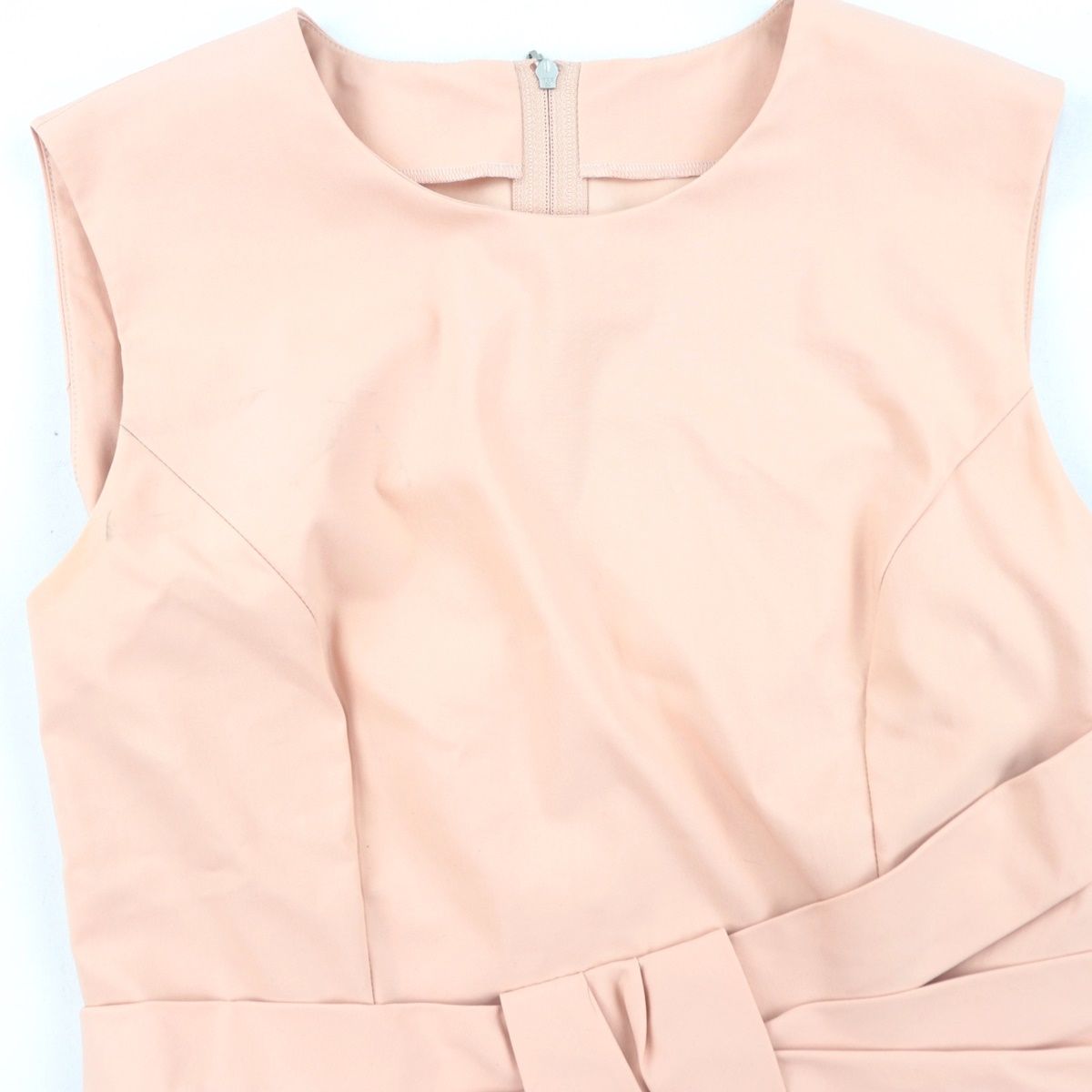 美品　フォクシーニューヨーク　ノースリーブ　紐リボン付ワンピース　ピンク　38 極美品】フォクシー FOXEY NEW YORK リップル サマーニット