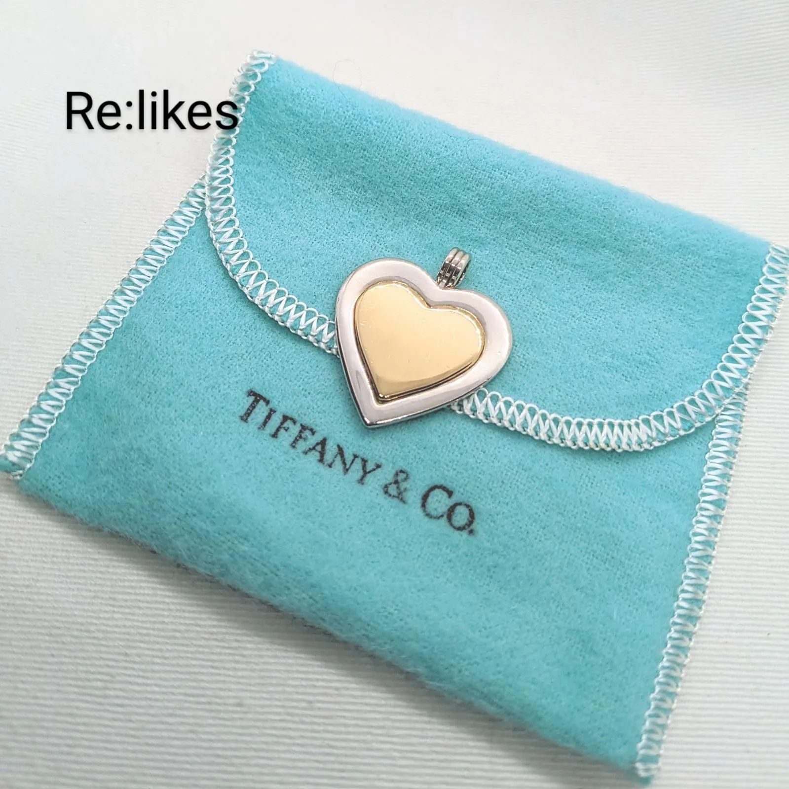 TIFFANY&Co. ティファニー ハート コンビ トップ K18 シルバー