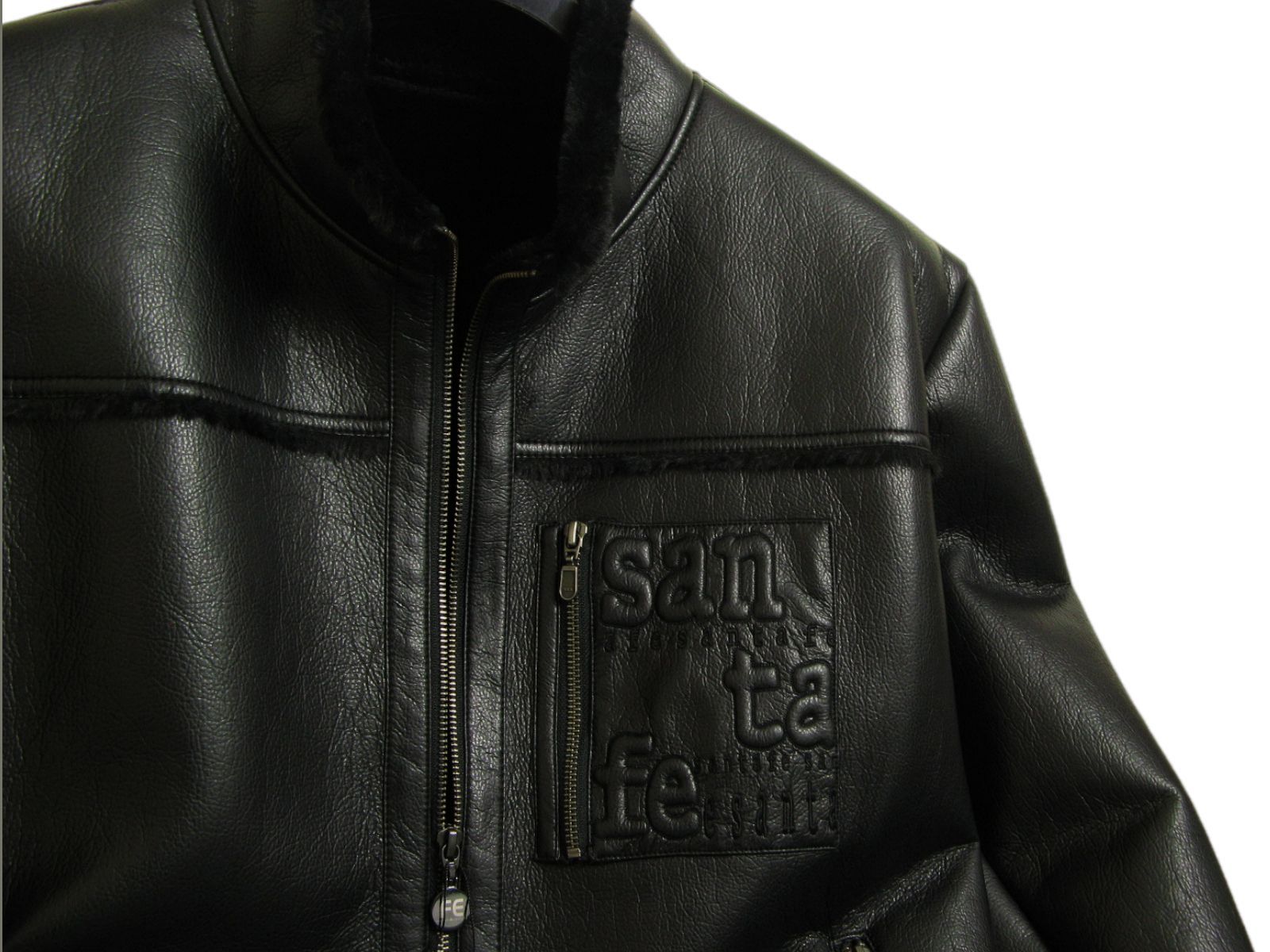 50%off サンタフェ☆フェイクムートン ブルゾン（ブラッック）52（3L