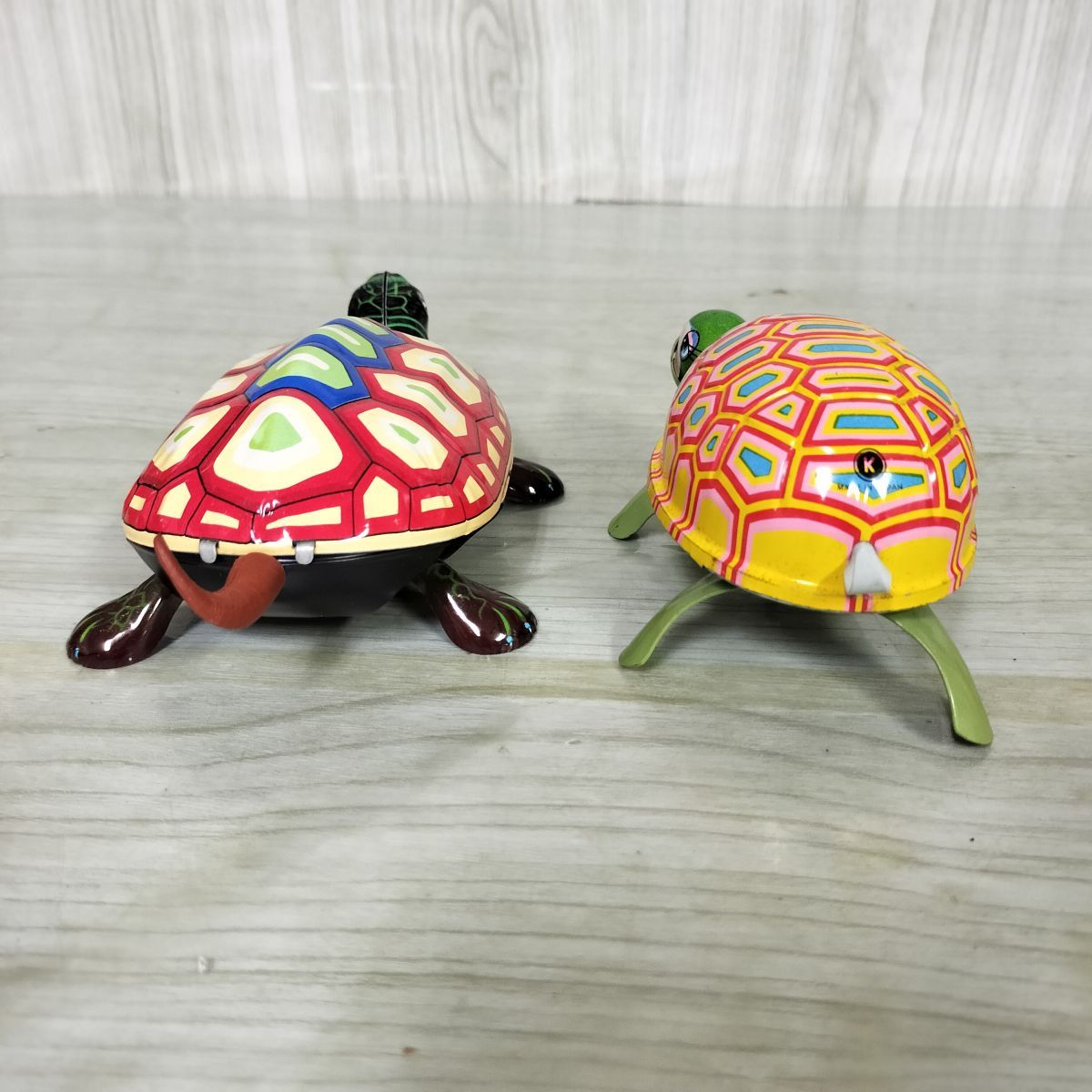 ブリキ ゼンマイ玩具 亀 2体 WIND-UP TORTOISE WALKING 昭和