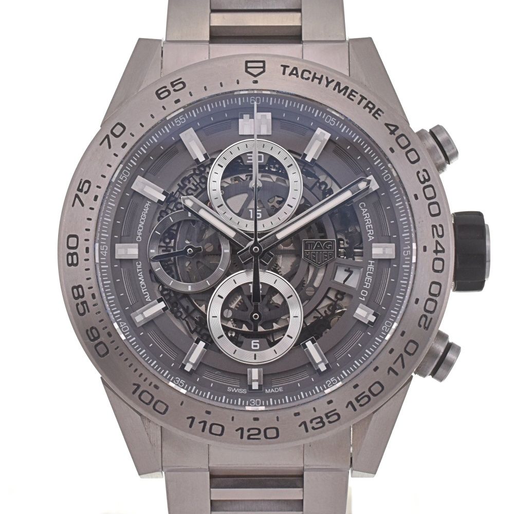タグホイヤー TAG HEUER CAR2A8A.BF0707 カレラ キャリバーホイヤー01 チタン デイト 自動巻き メンズ 箱 保証書付き I 142717