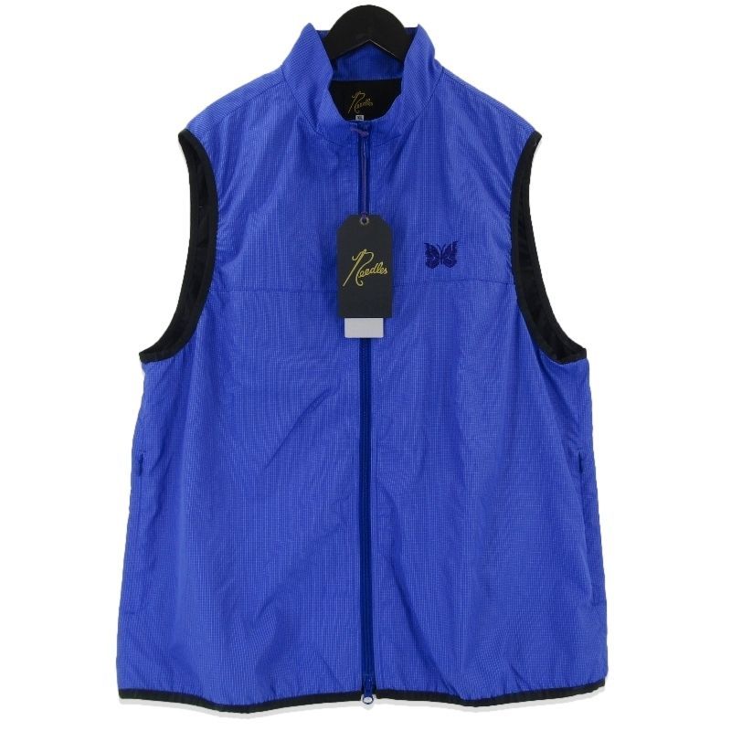 NEEDLES × BEAMS ニードルズ 別注 ナイロンリップストップベスト MR469 ビームス ジップベスト ブルー XL タグ付き 18001176