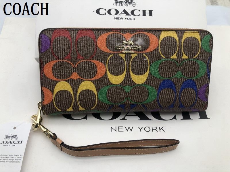 コーチ COACH 長財布 財布 贈り物 シグネチャー アコーディオンラウンドジップウォレット レディース財布 138 C4537新品未使用  E20