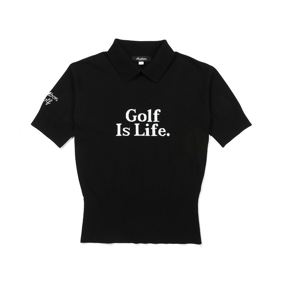 新品未使用】 malbon golf マルボンゴルフ LOGO ニット ポロシャツ 半袖 ゴルフウェア レディース ショート 韓国 ゴルフ ゆったり  カジュアル 2色 大人気 - メルカリ