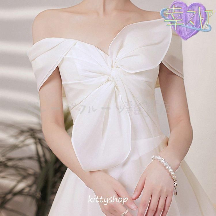 ウェディングドレス オフショルダー