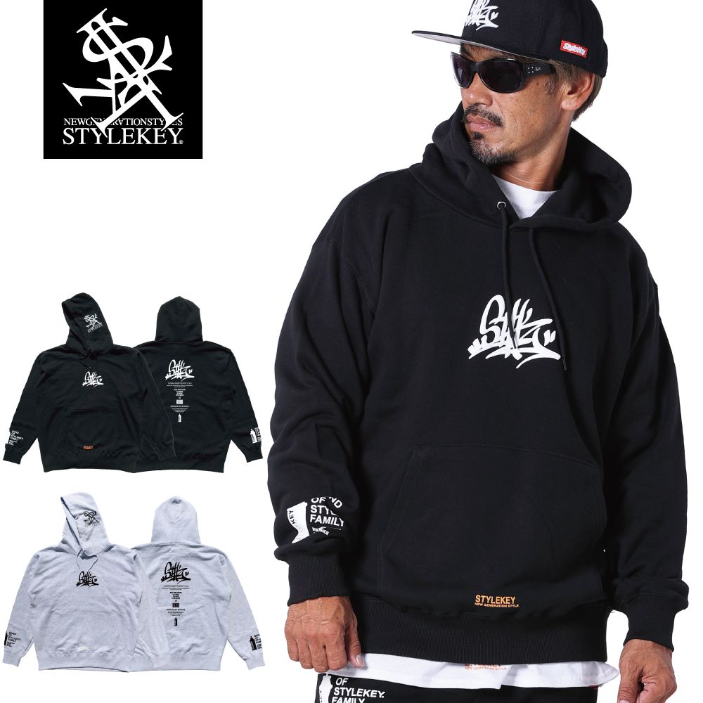 STYLEKEY(スタイルキー) スウェットパーカー I'M STREET HOOD SWEAT(SK23FW-SWH04) ストリート系 ヒップホップ B系 ロゴ 大きいサイズ