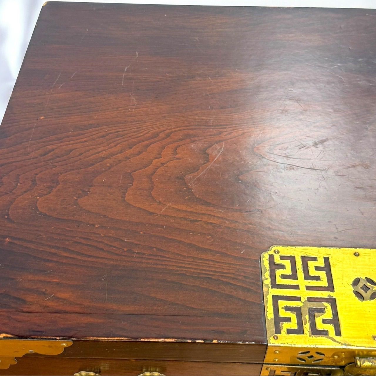 品 李朝家具 バンダジ 半閉櫃 木製収納箱 朝鮮古民藝 韓国 骨董 古道具 アンティーク パンダジ 民芸箪笥 古文書貼り 高さ50cm NEXPOTALLINN_EU