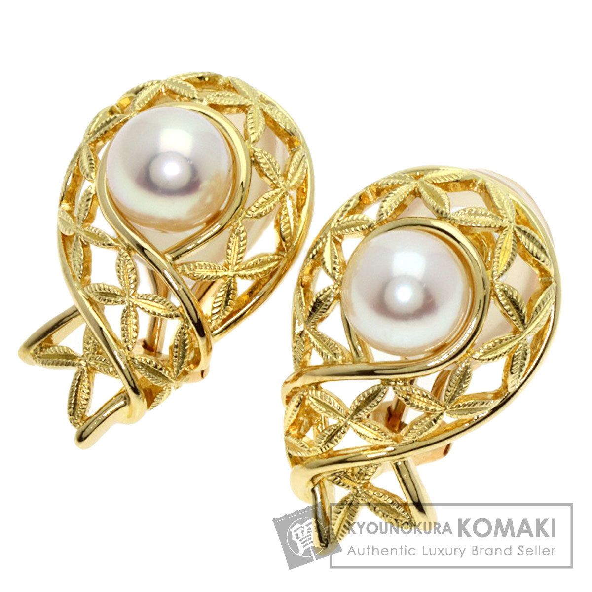 MIKIMOTO ミキモト アコヤパール 真珠 イヤリング K18YG レディース