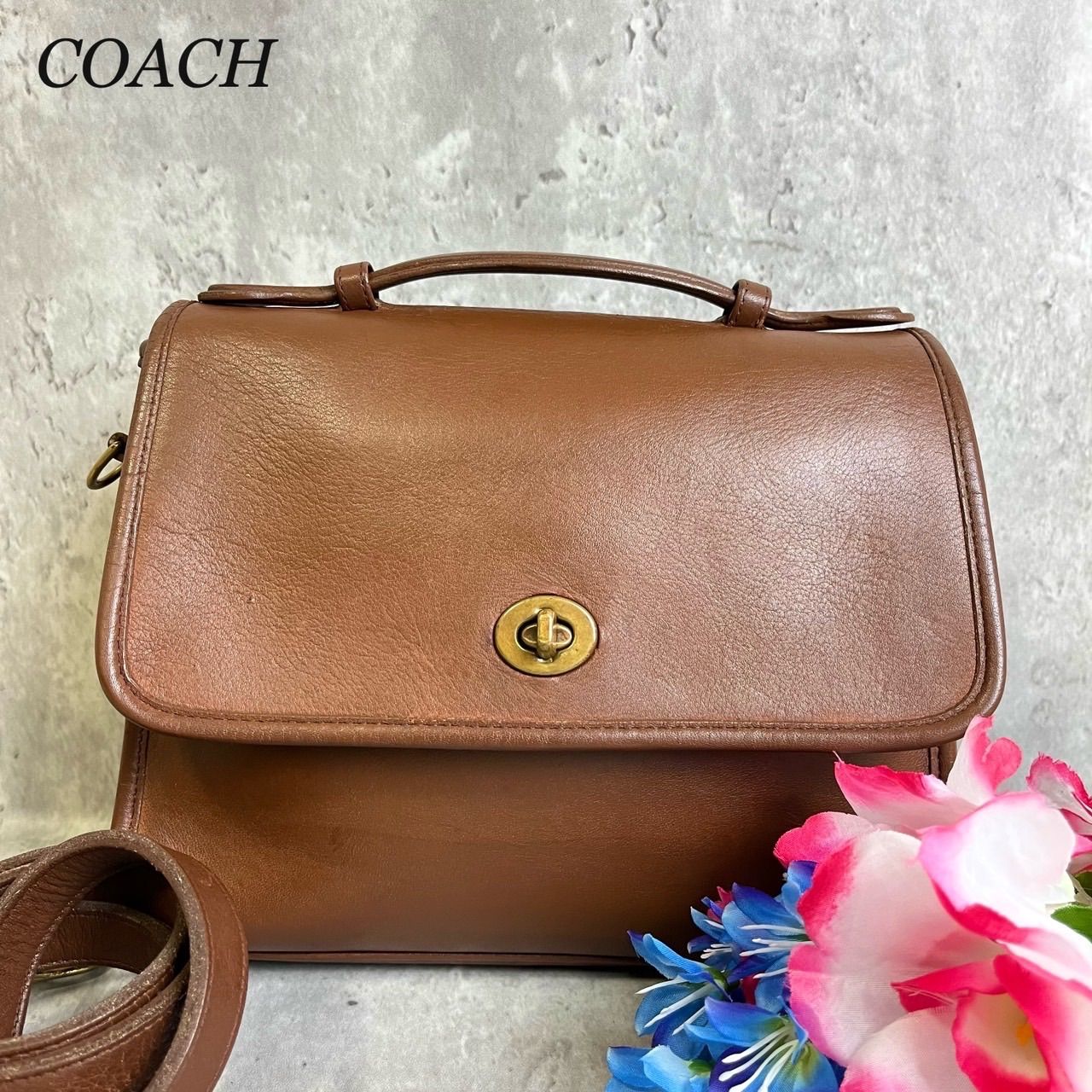 美品 COACH コーチ ショルダーバッグ 9870 2way レザー 833 オールド