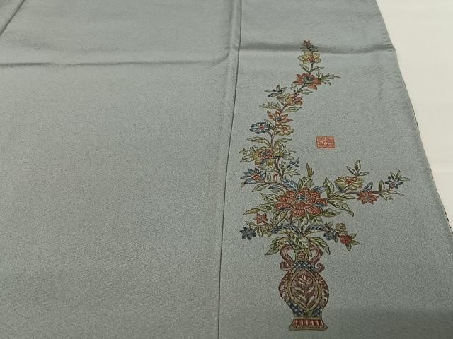 ★良品★ 1円 正絹 縮緬【二代目更甚】黄綬褒章受章 作家物 オリエンタル更紗 江戸更紗 極上 袷 着物 訪問着 身丈154cm 裄70cm ◆逸品◆【 京やC051　正絹　絹100％　小紋　更紗文様　黄綬褒章受章作品　江戸更紗　草木染　二代目　更甚　落款有り　丹後ちりめん　トールサイズ　ワイドサイズ　 裄70以上　身丈168cm　身幅たっぷり　大きなサイズ　未使用　新品　新古品　仕立て上がり 送料無料　あす楽対応 | きもの館　京や