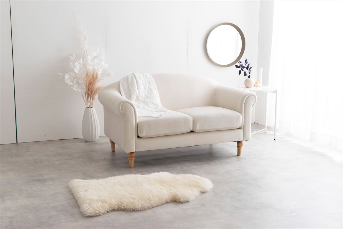 Cheri 2人掛けアンティーク風ベロアソファ　グレー g146010]Cheri 2人掛けアンティーク風ベロアソファ 2人掛けソファー