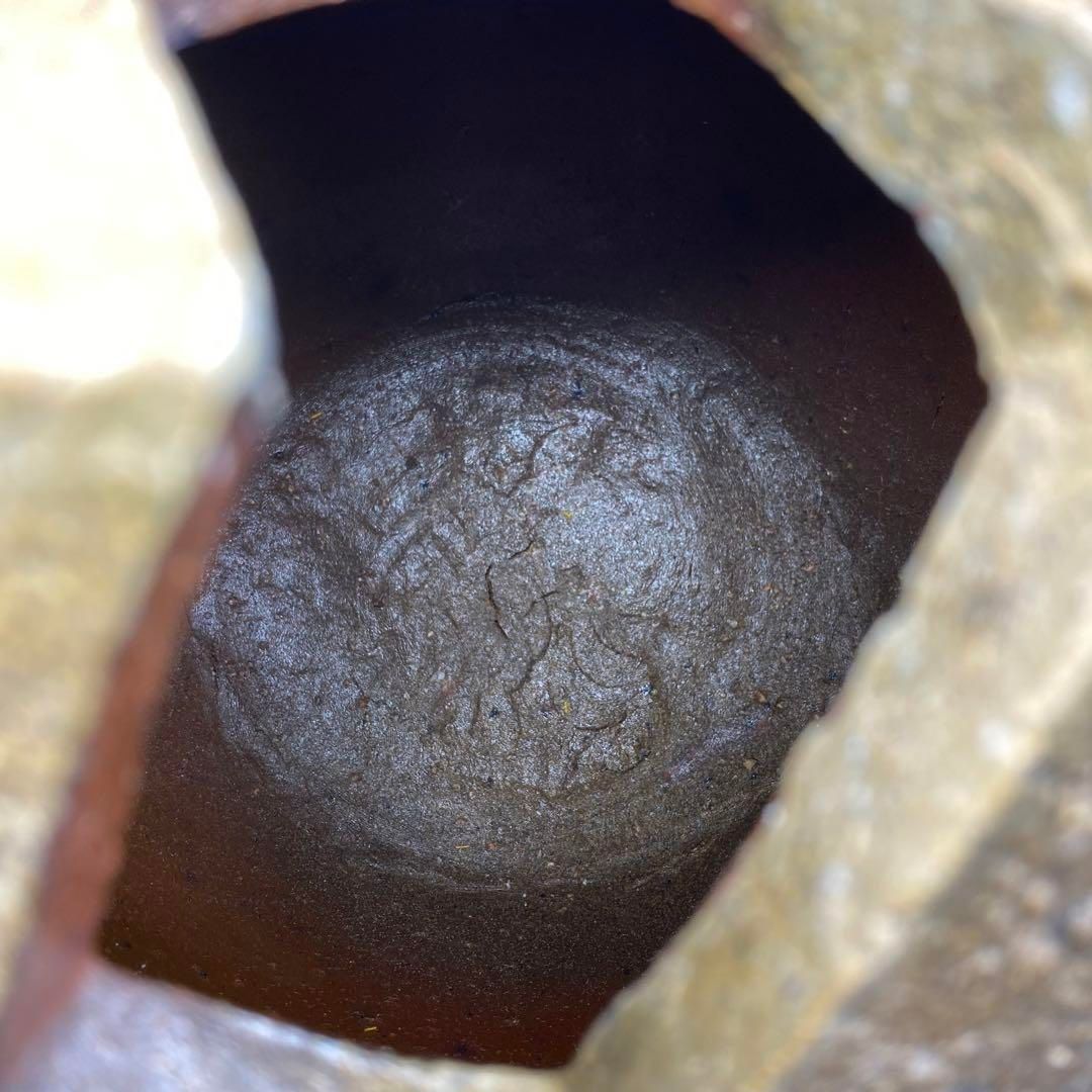 人気作家 脇本博之 備前花生 共箱 高さ22㎝ タトチ 東な6-0713