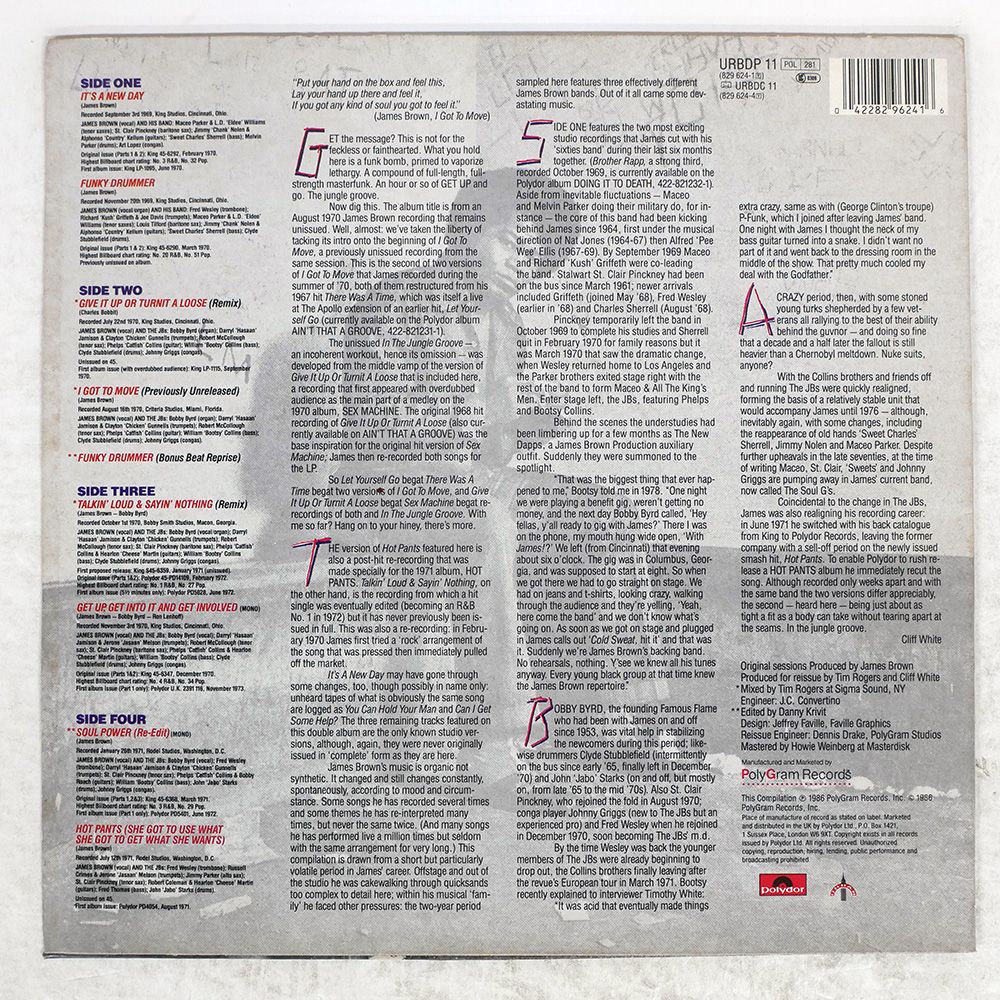 UK盤 JAMES BROWN IN THE JUNGLE GROOVE URBAN URBDP 11 LP