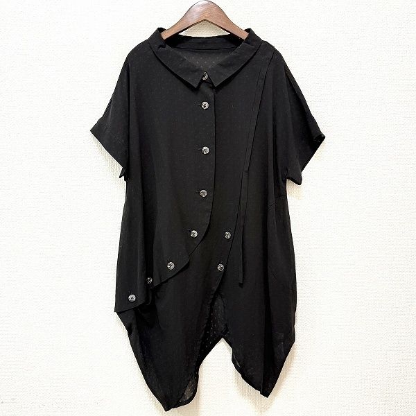 snc ジウセンソユニコ 慈雨 Sensounico チュニック 40 黒 変形 ドット レディース 719243