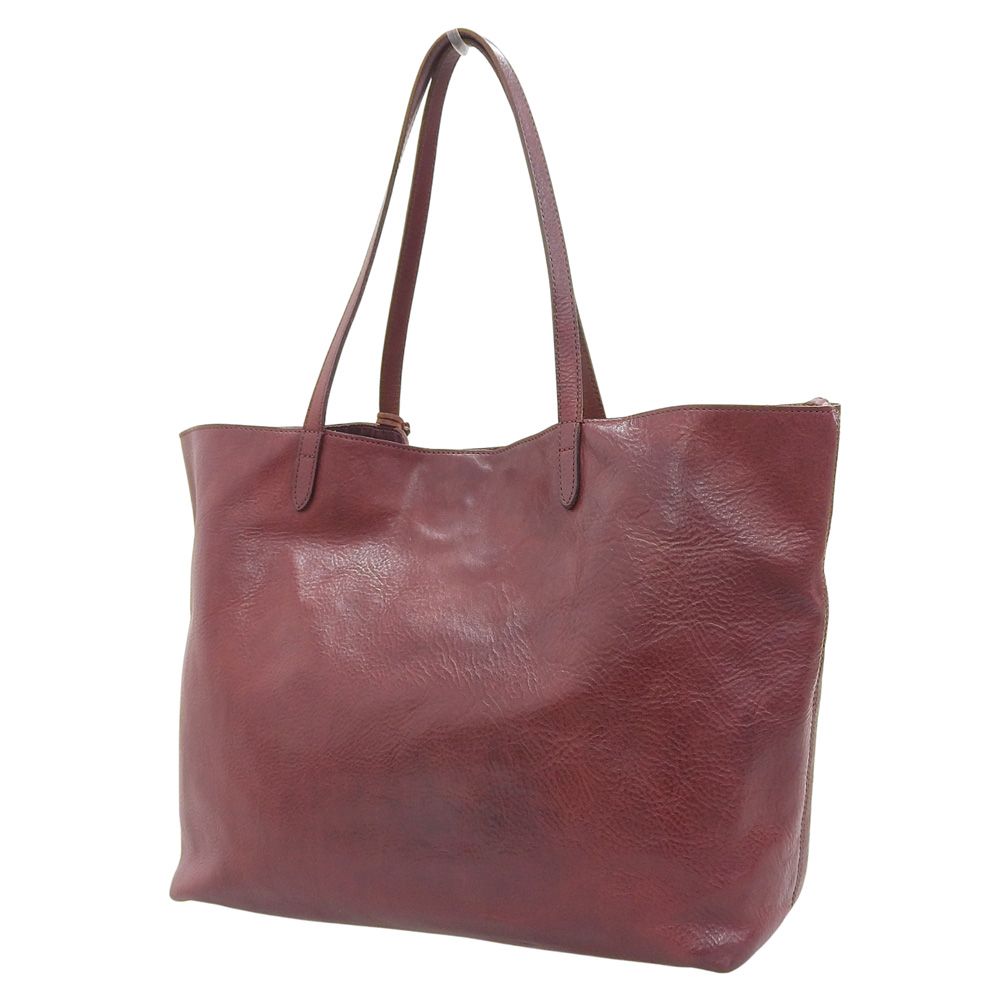 超 フェリージ Felisi 現行タグ 15-20 バケッタレザー ショルダー トートバッグ レッドブラウン 大型 メンズ ビジネス 旅 定価60500円