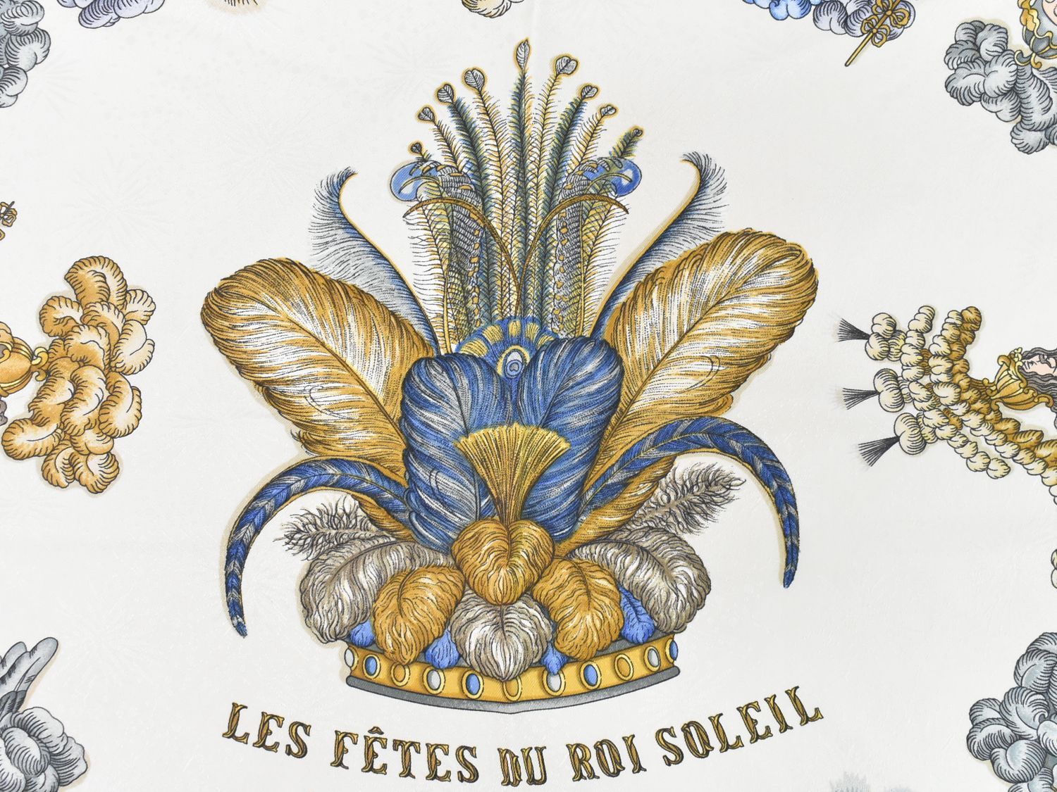 本物 エルメス HERMES スカーフカレ カレ90 LES FETES DU ROI SOLEIL