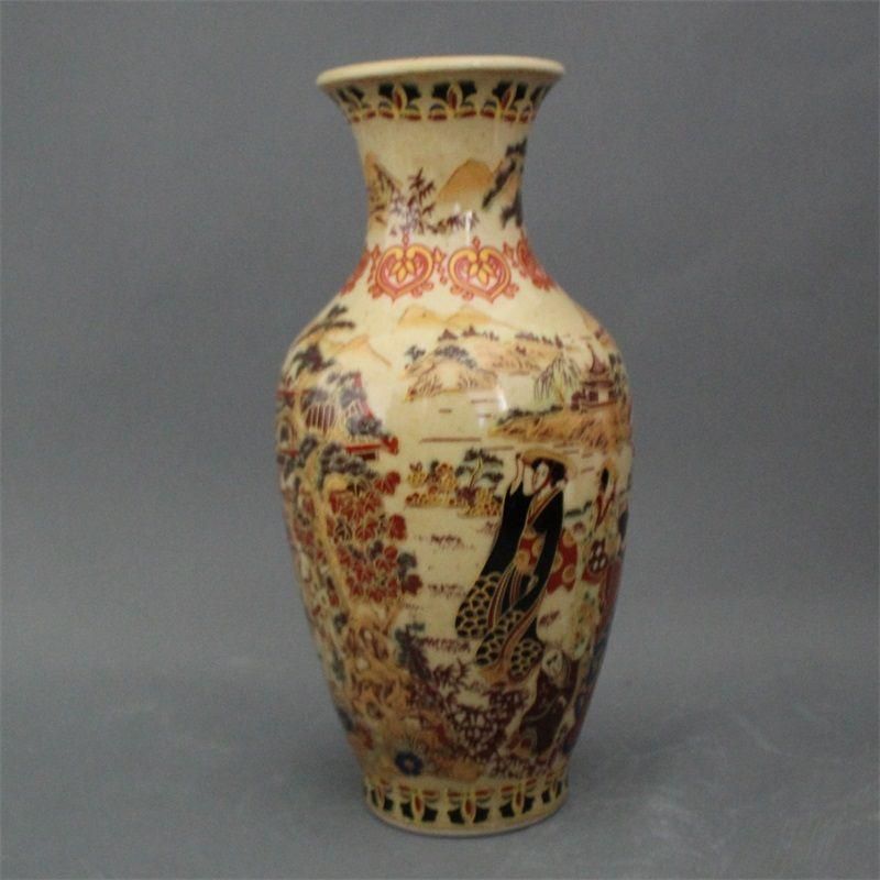 乾隆粉彩仕女図花瓶 景徳鎮 陶磁器 装飾品 現代工芸品美術品 置物 - メルカリ