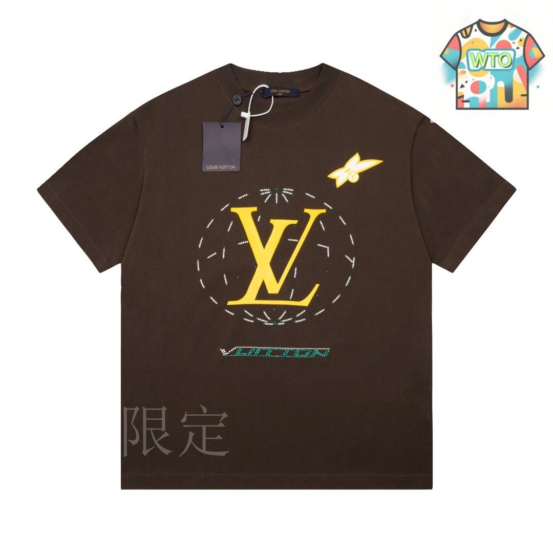 【ショート丈とプリントが◎】Louis Vuitton プリントTシャツ 今日特価】Louis Vuitton 航路プリント ラウンドネック ショート